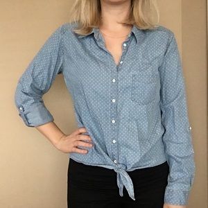 C&C Tie Front Chambray Shirt