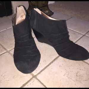 BCBG black suede ankle boot size 7