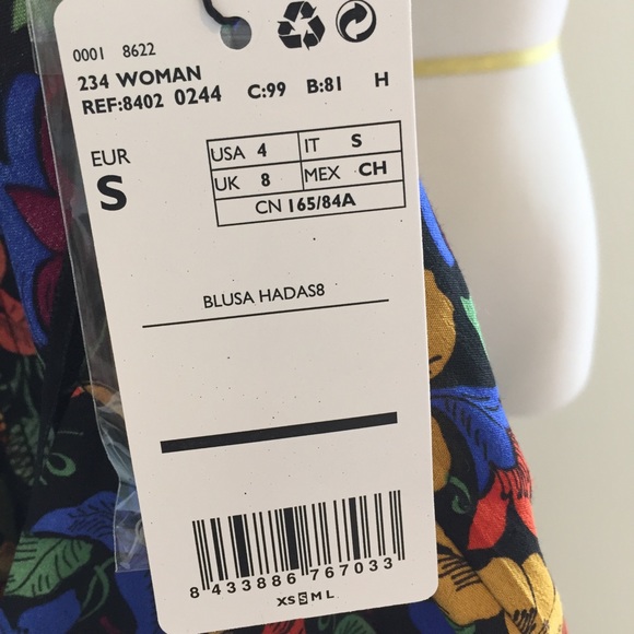 ✨HP • NWT Mango • Low Neck Floral Swing Blouse • - Picture 4 of 4