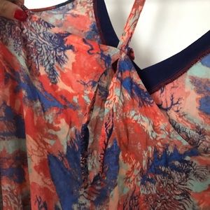 Roxy Coral Reef Blue and Coral sundress