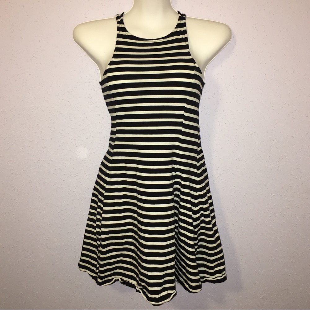 B&W Striped Skater Dress