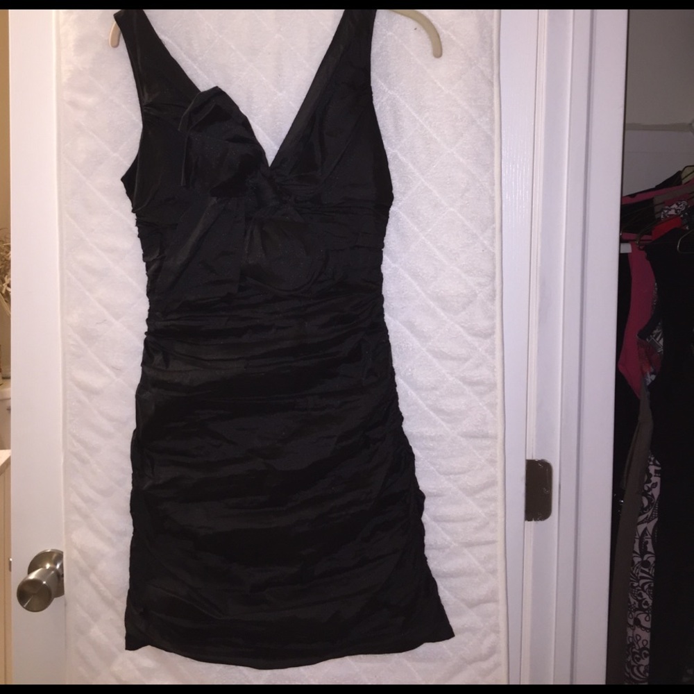 BCBG little black dress with bow
