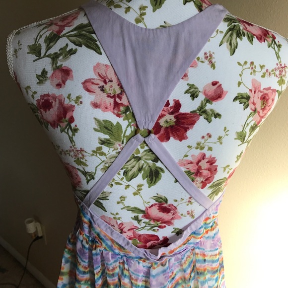 Olsenboye Geometric Mesh Pastel Tiered Dress JR11 - Picture 3 of 4