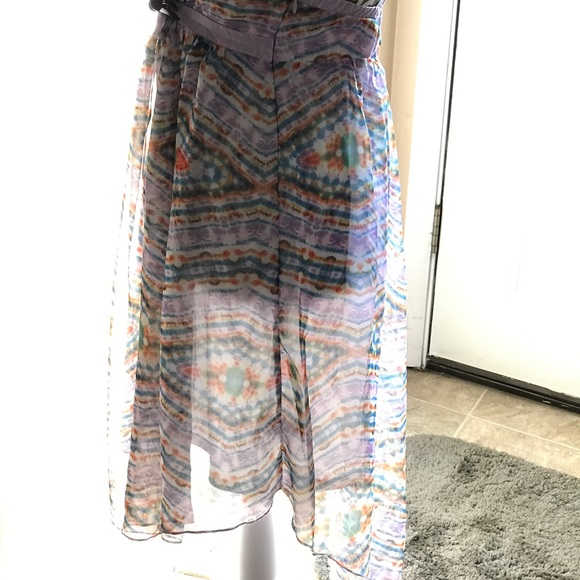 Olsenboye Geometric Mesh Pastel Tiered Dress JR11 - Picture 4 of 4