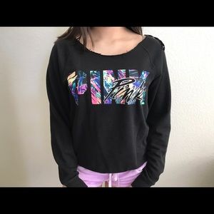 PINK crew neck with vibrant PINK logo