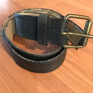 John Varvatos Black Canvas Belt Size 34