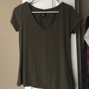 H&M Army Green V-Neck Top