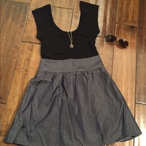 Express Black and Chambray Sundress