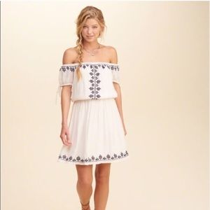 Hollister White Embroidered Dress