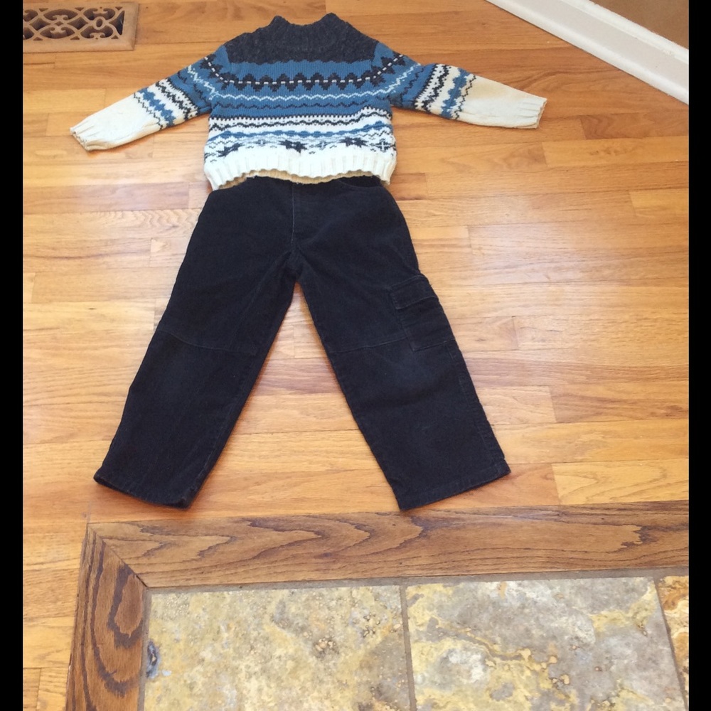 Boys sweater set with navy Corday pants