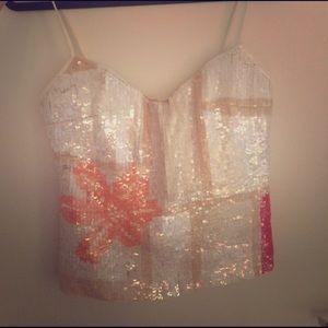 La perla sequin top built in bra