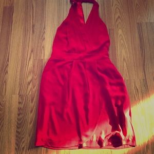 Red express halter dress