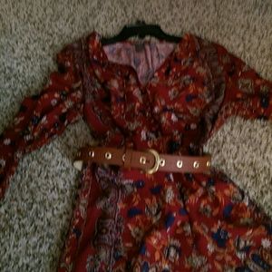 Long sleeve short dress. Fall Colors!!