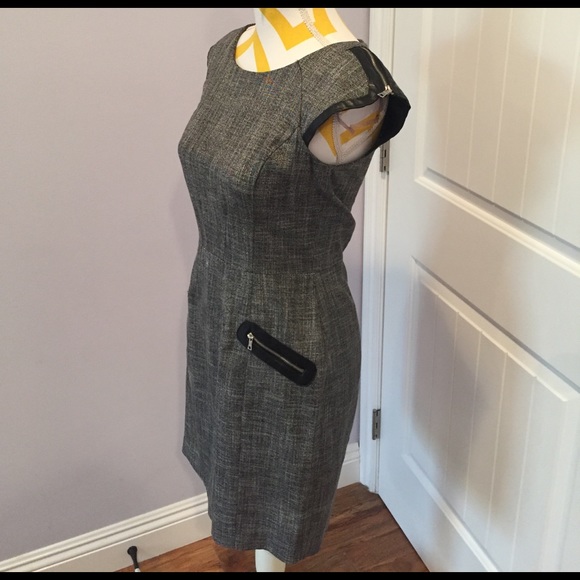 Cocktail Dress with Leather Trim - Picture 2 of 4