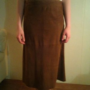 Genuine suede maxi
