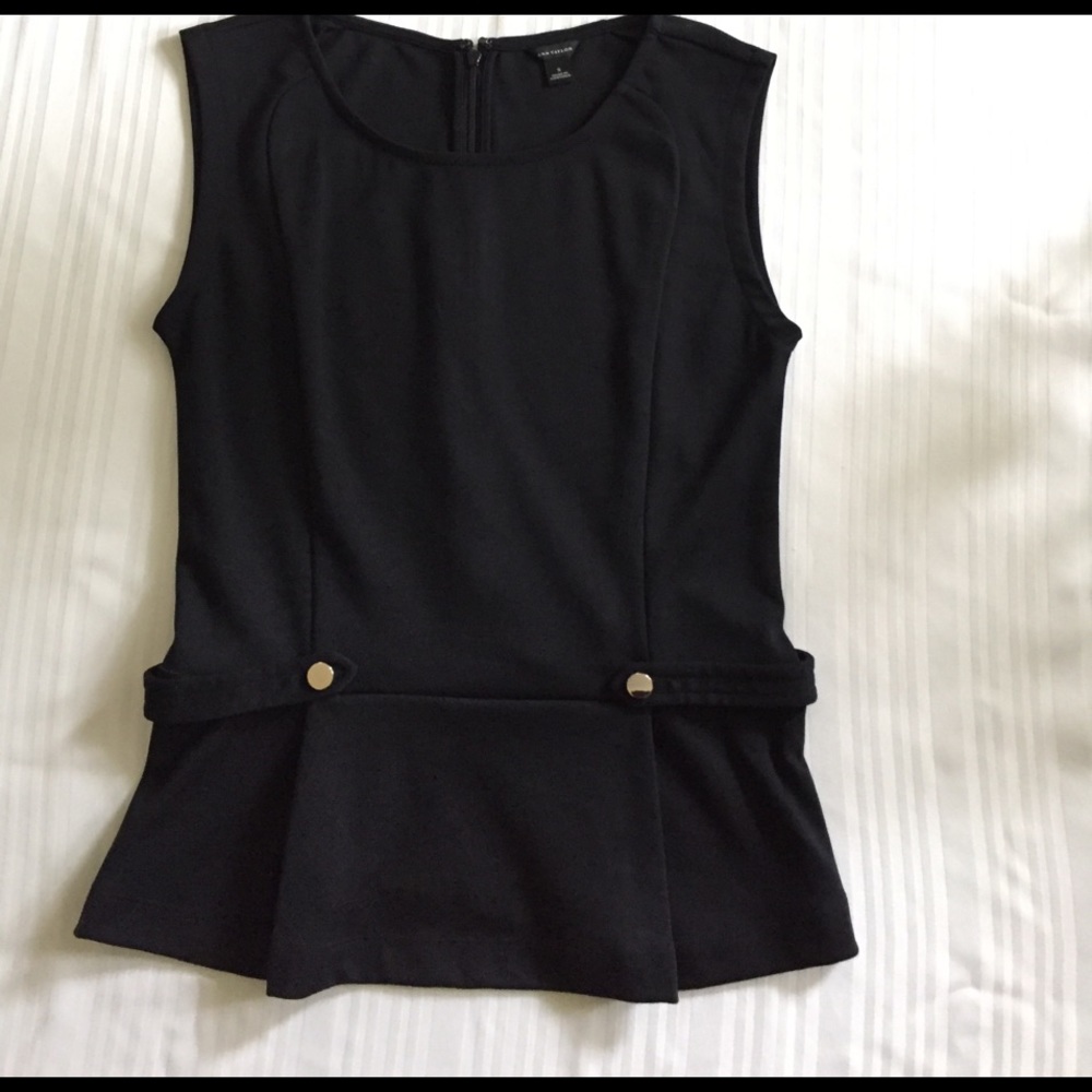 Ann Taylor peplum blouse, w/silver buttons, size s