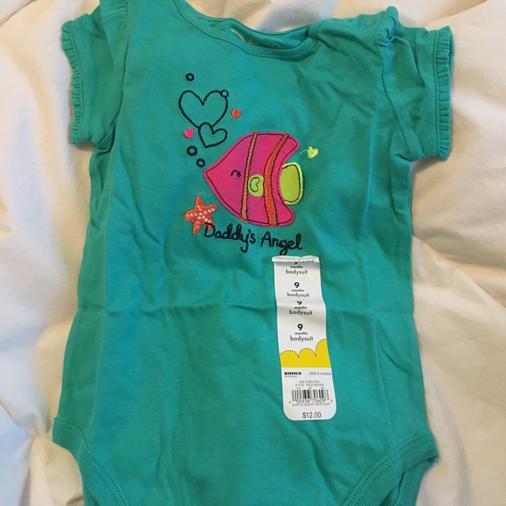 Turquoise baby girl body suit