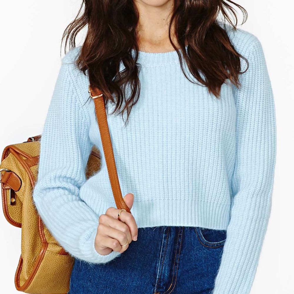 Beautiful Blue Cropped Sweater