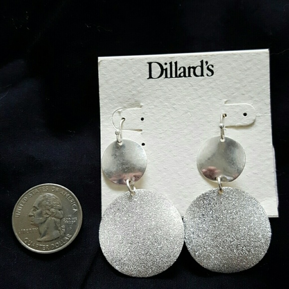 Dillard's Silver glittery earrings - Picture 2 of 3