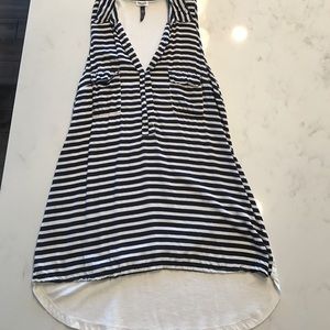 Splendid Navy and White Striped Tank Top