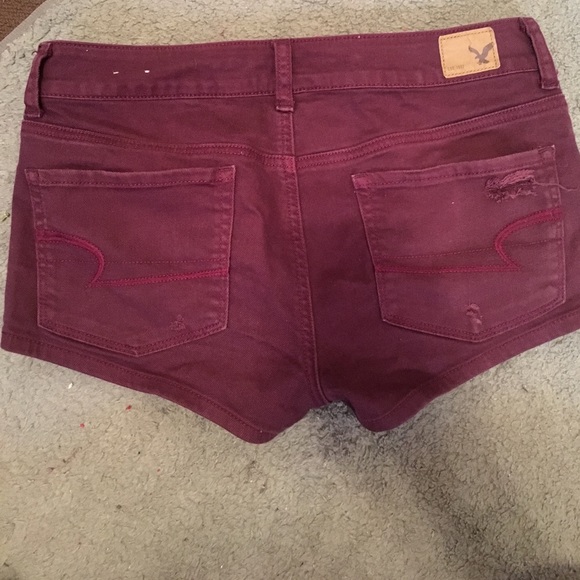 Burgundy jean shorts - Picture 2 of 2