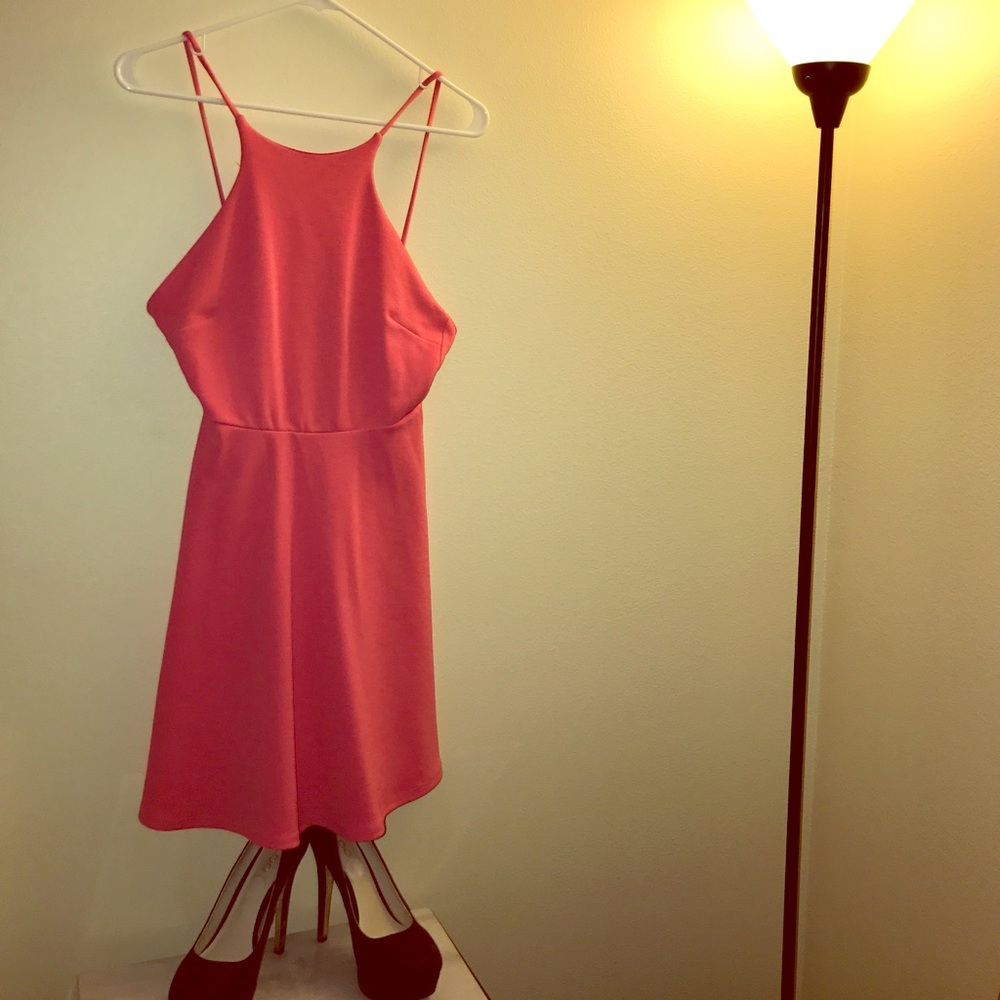 Pink strapless dress