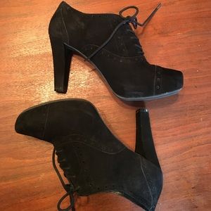 Suede Lace-up Platform Heels