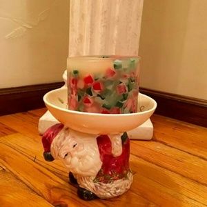 Santa candle  holder with candle