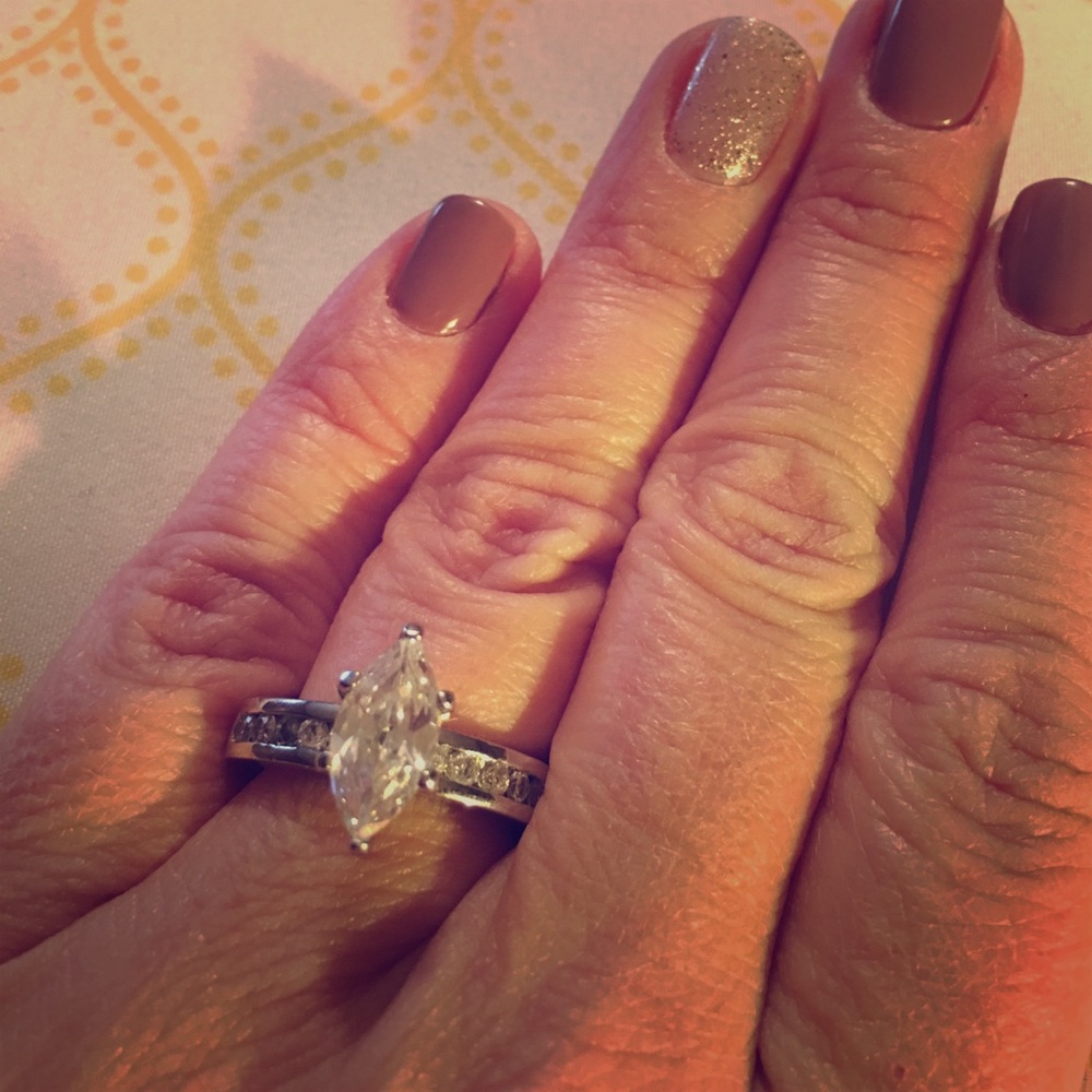 Marquise Diamonique engagement ring