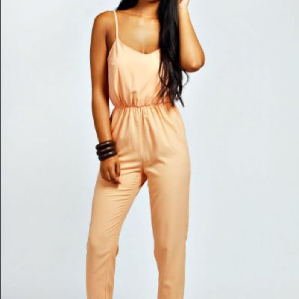Blush Crepe Jumpsuit - Boohoo