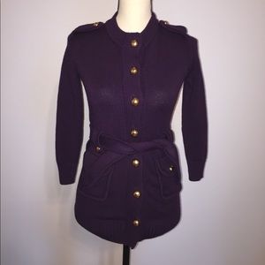 Tory Burch purple button down cardigan