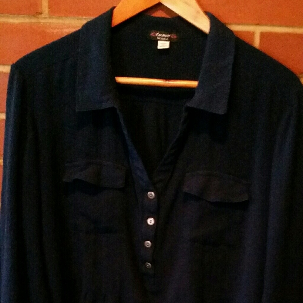 Navy blue oversized comfy blouse