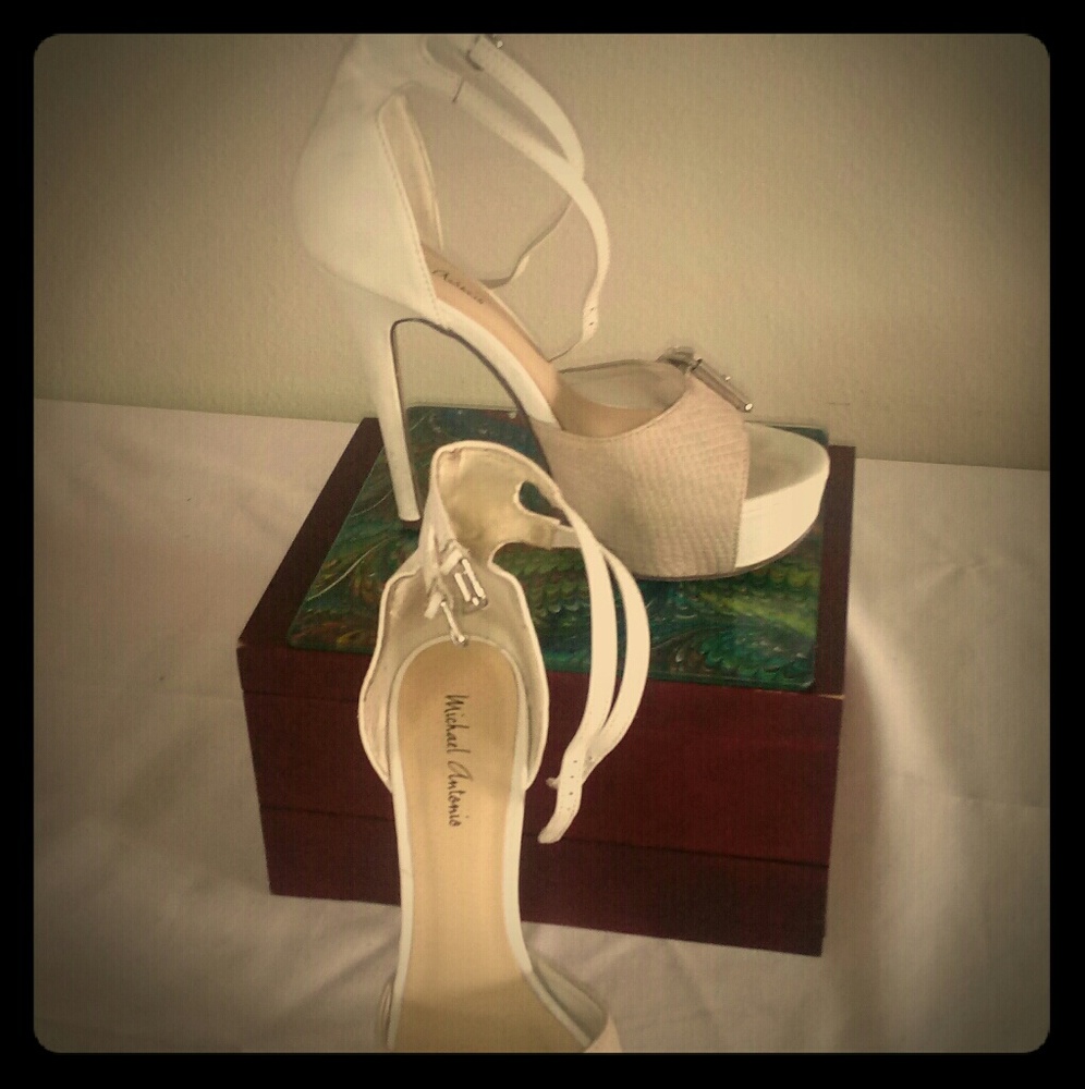 White and Beige heels