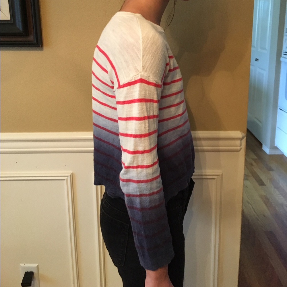 Black to navy blue ombré crop sweater - Picture 4 of 4