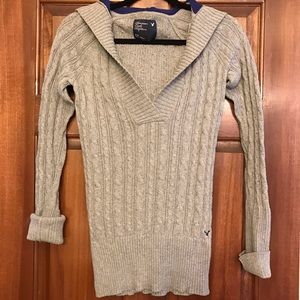 American eagle hoody cable sweater women's sz M