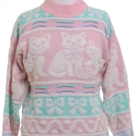 pastel cat sweater