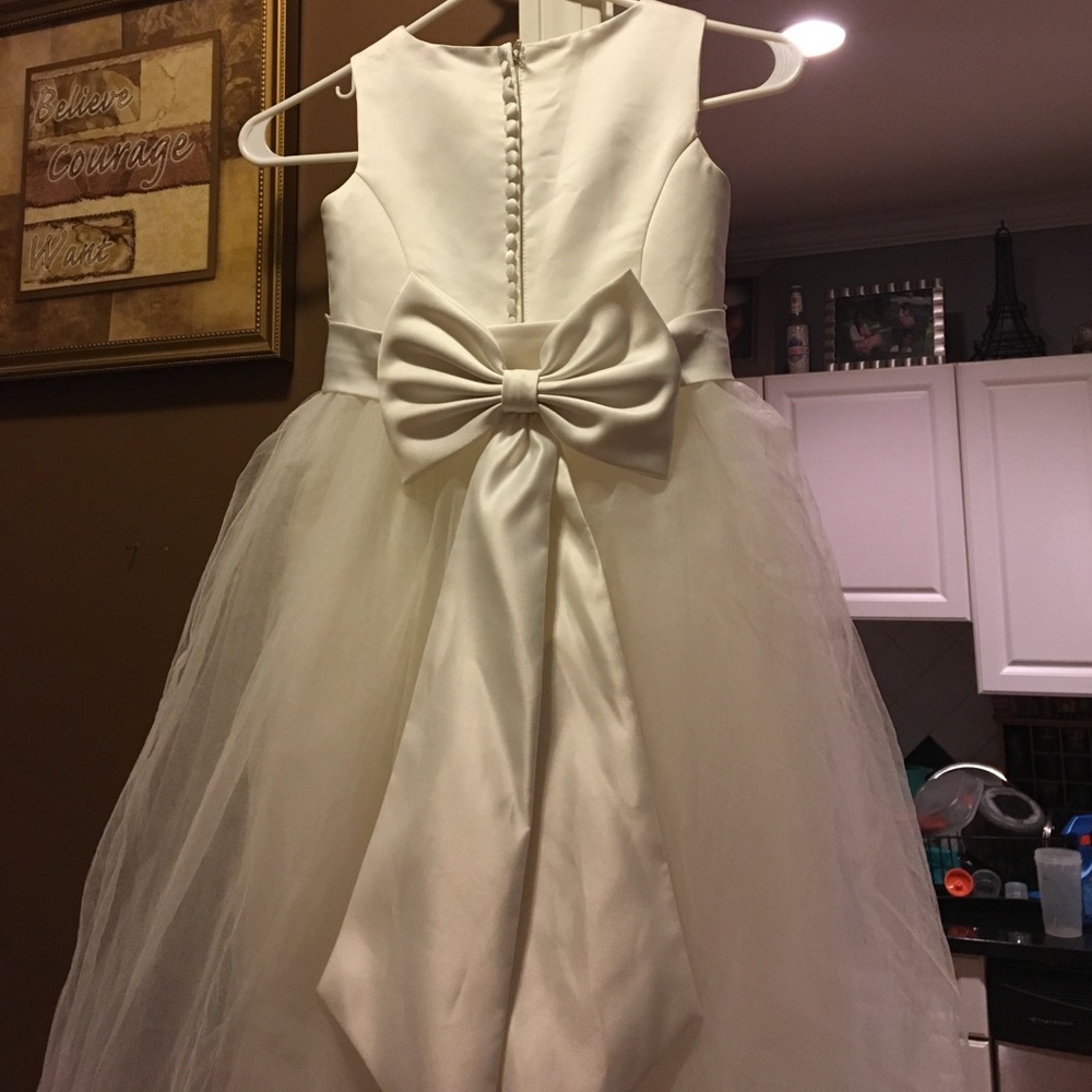 Davids bridal jr bridesmaid dress, white