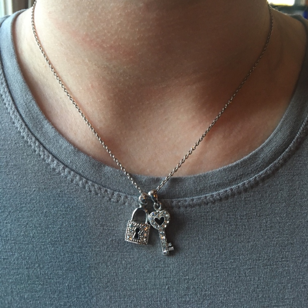 Lock and Key Sparkly Necklace