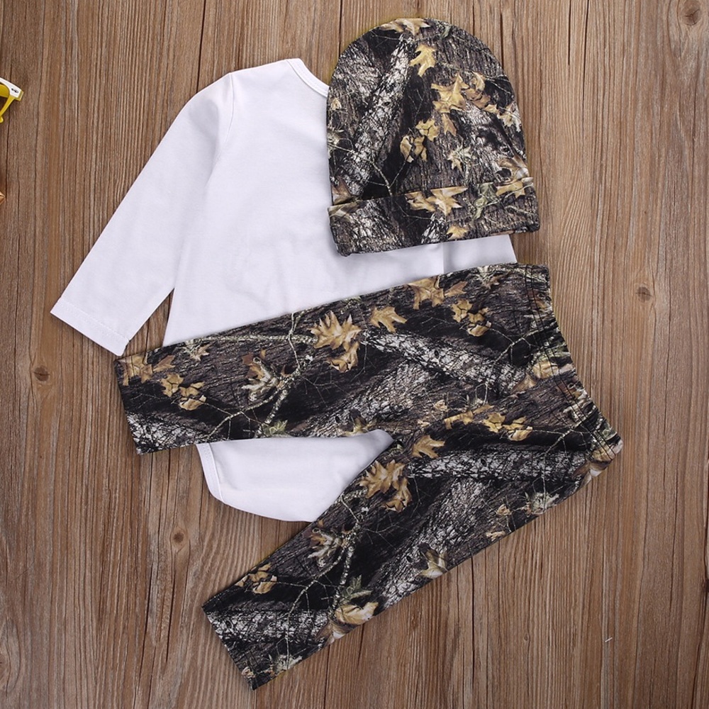 🦌Baby Boy Camo Camouflage Hunter Hat Pants Set
