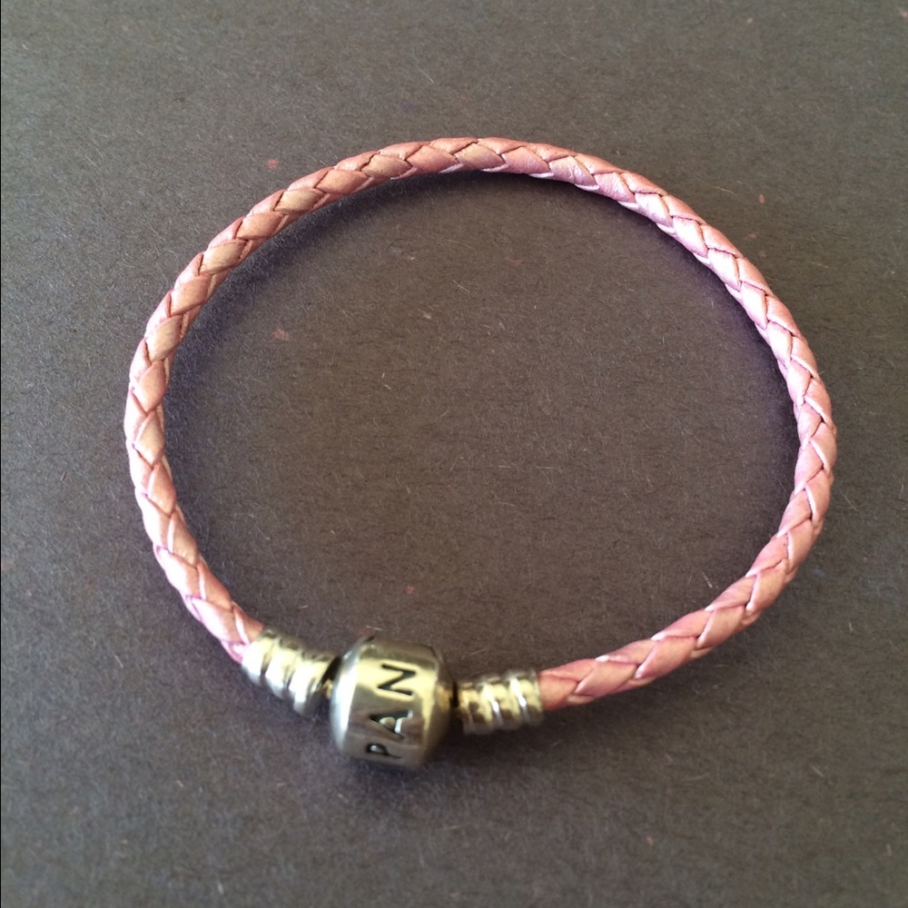 Pandora pink leather bracelet