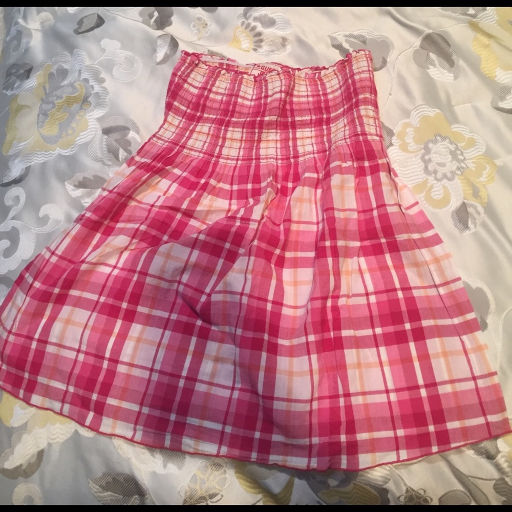 Guess Jeans Pink Orange and white baby doll top