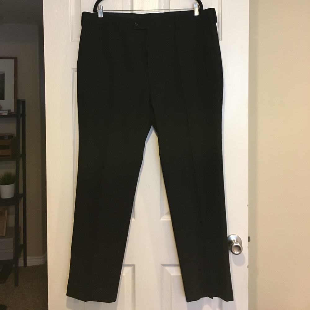 Louis Raphael Black Pinstripe Dress Pants