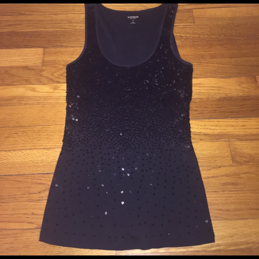 Express sequin tank black