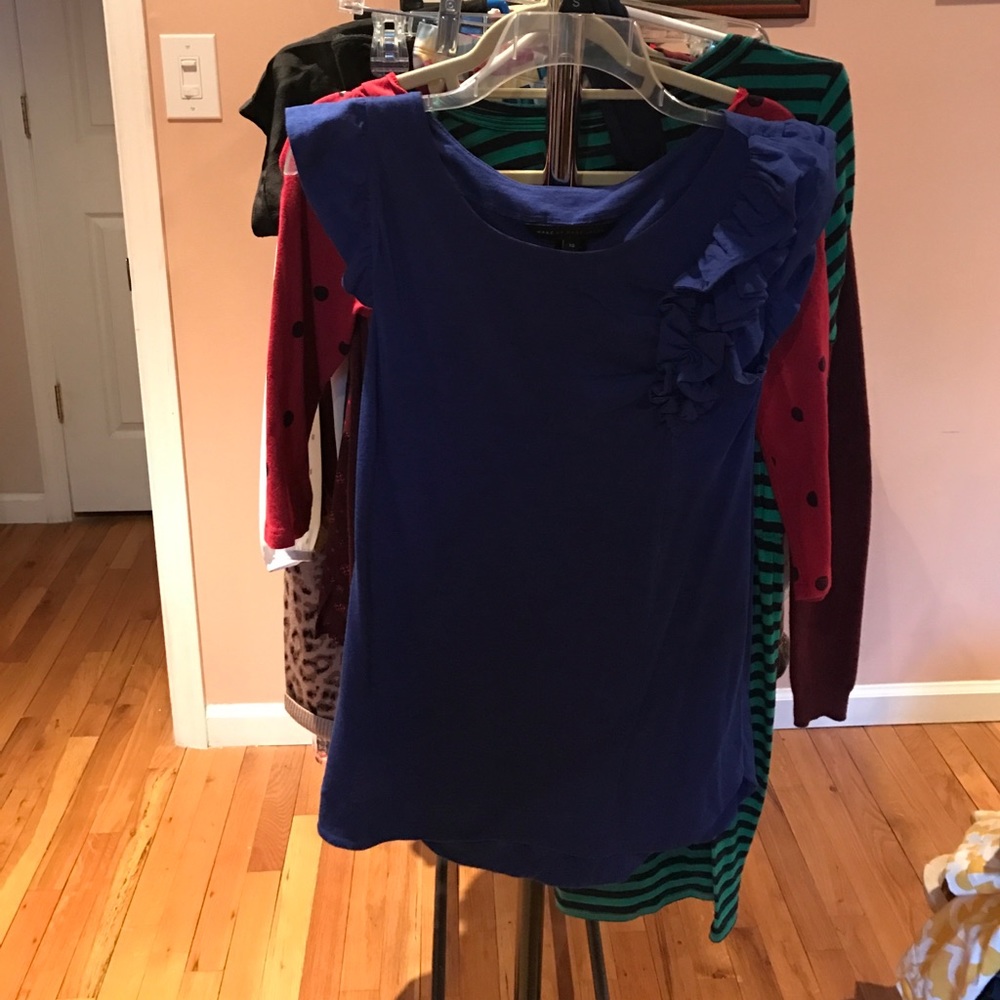 Blue Marc by Marc Jacobs shirt with ruffle sleeves