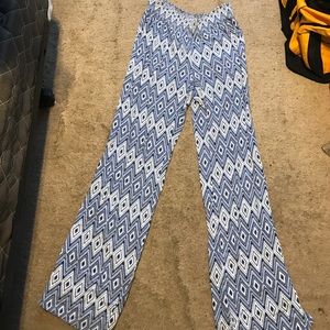 Blue patterned pants