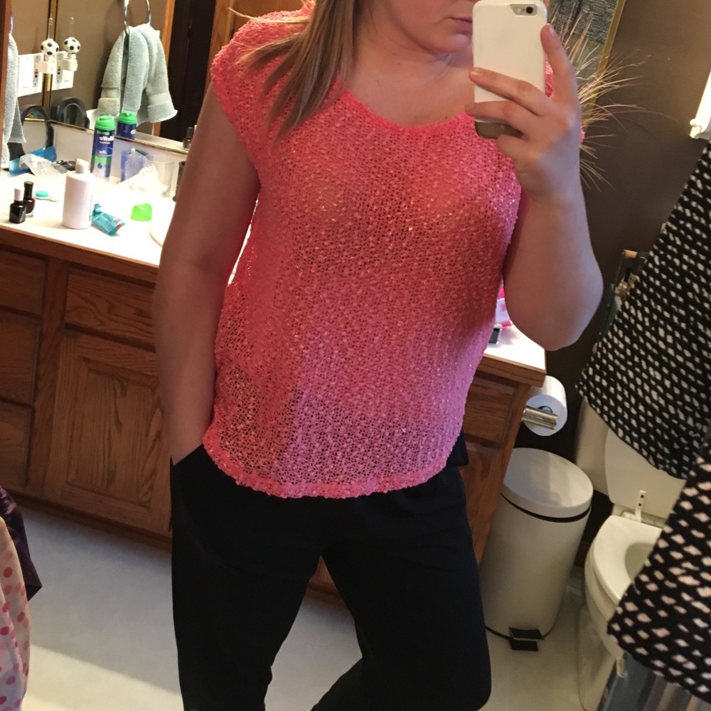 Sheer coral top