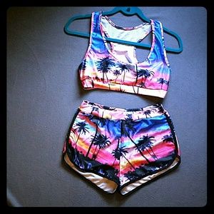 Sunset bikini with palm trees BRAND NEW