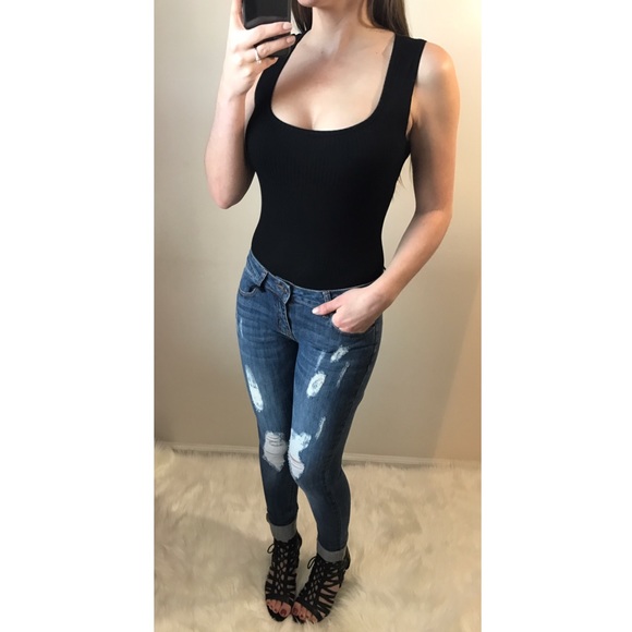 RYLA Staple Black Ribbed Bodysuit - Picture 2 of 5