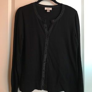 LOFT Black Cardigan Medium