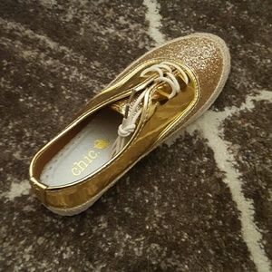 Gold sneakers